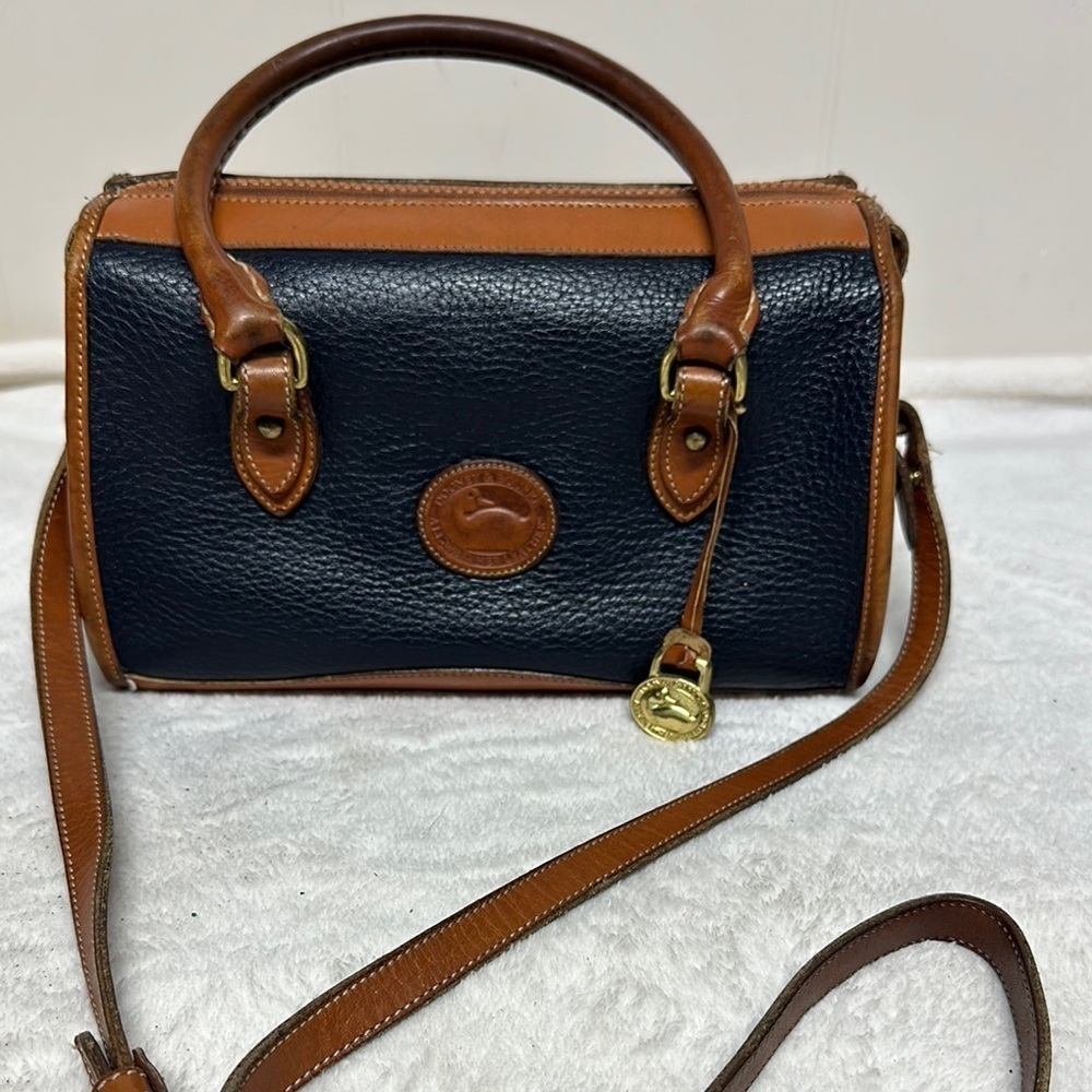 Vintage Dooney & Bourke Brown and Blue Crossbody/Satchel Collector